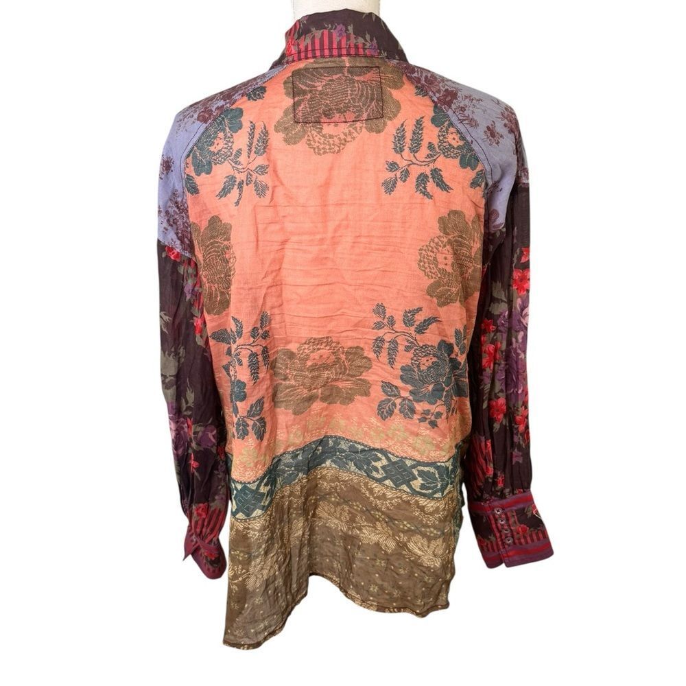 Free People Women's Flower Patch Cotton Button-Front Top S - Picture 3 of 6